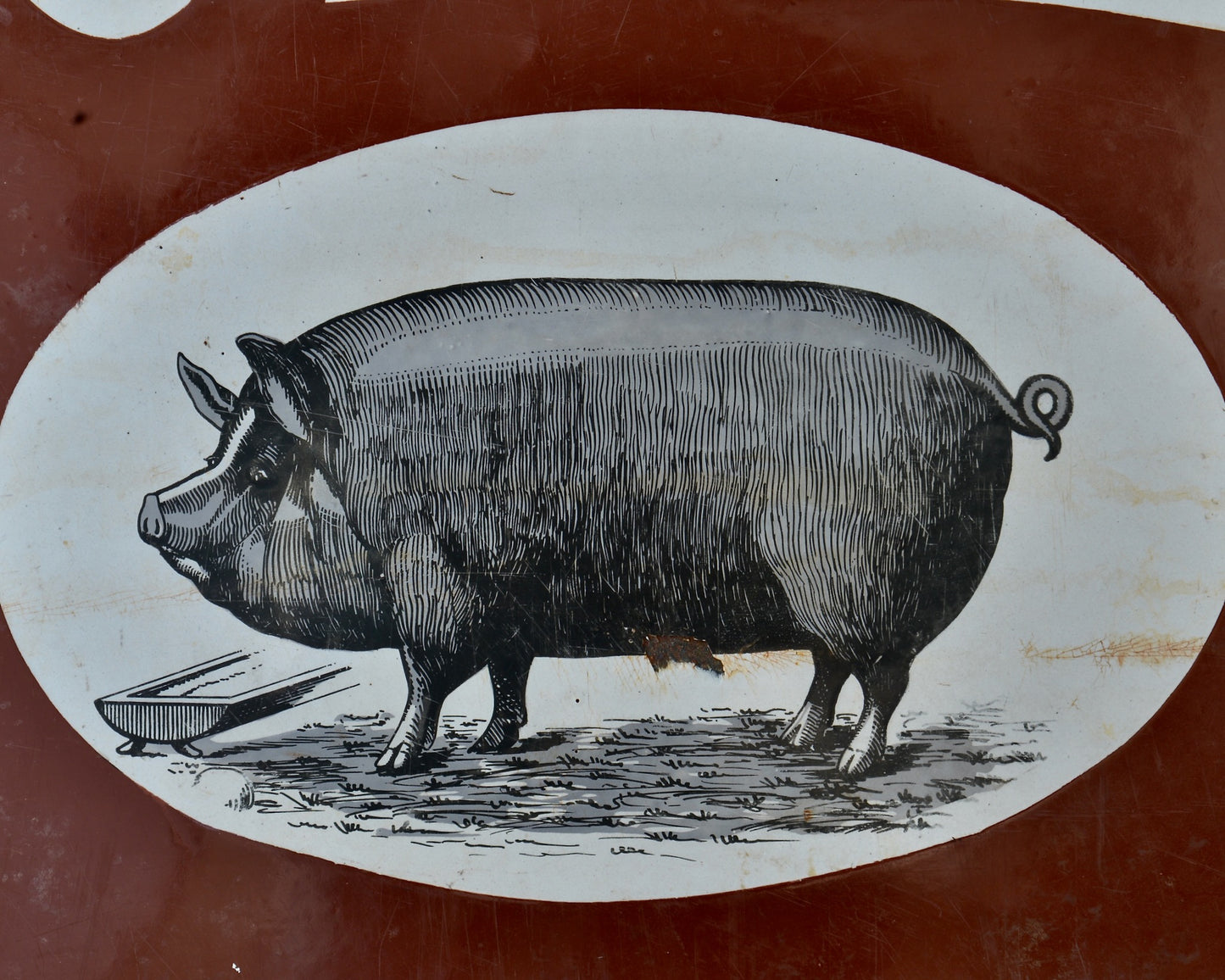 A large enamel advertising sign for Thorley's Food.