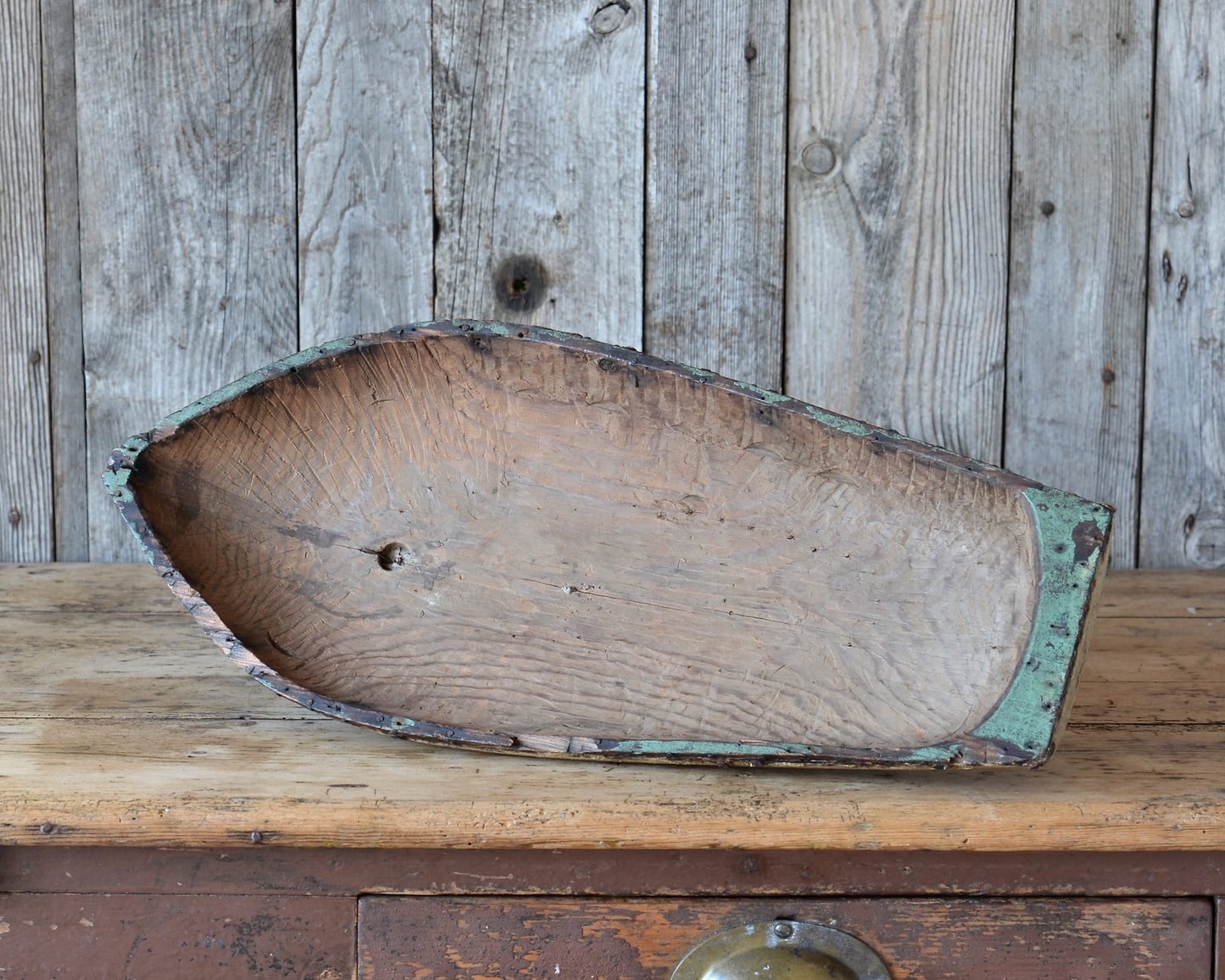 Hand carved model boat - Pond yacht.