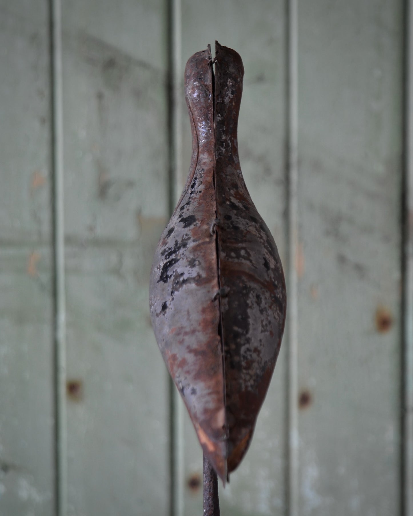 Nineteenth century toleware shorebird decoy.