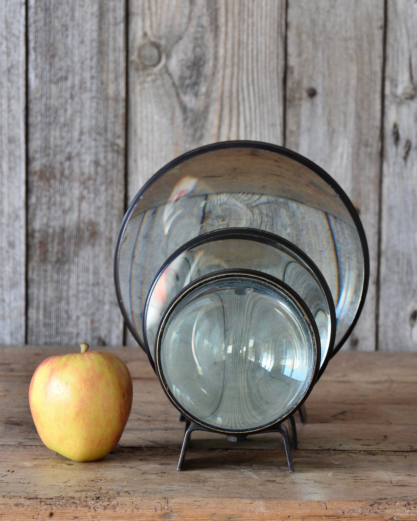 A set of three Victorian lenses.