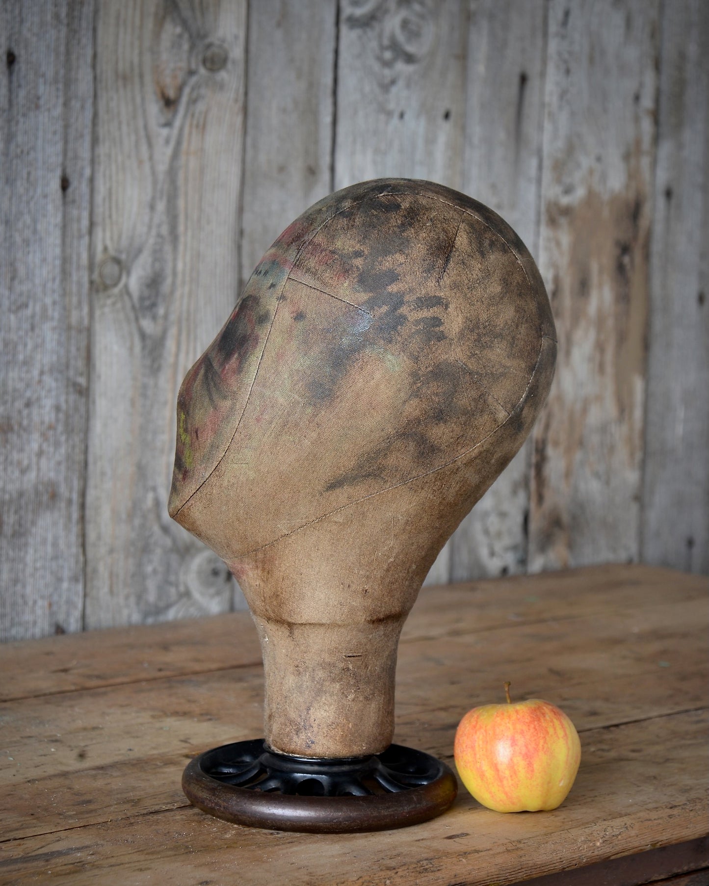 Painted mannequin head.